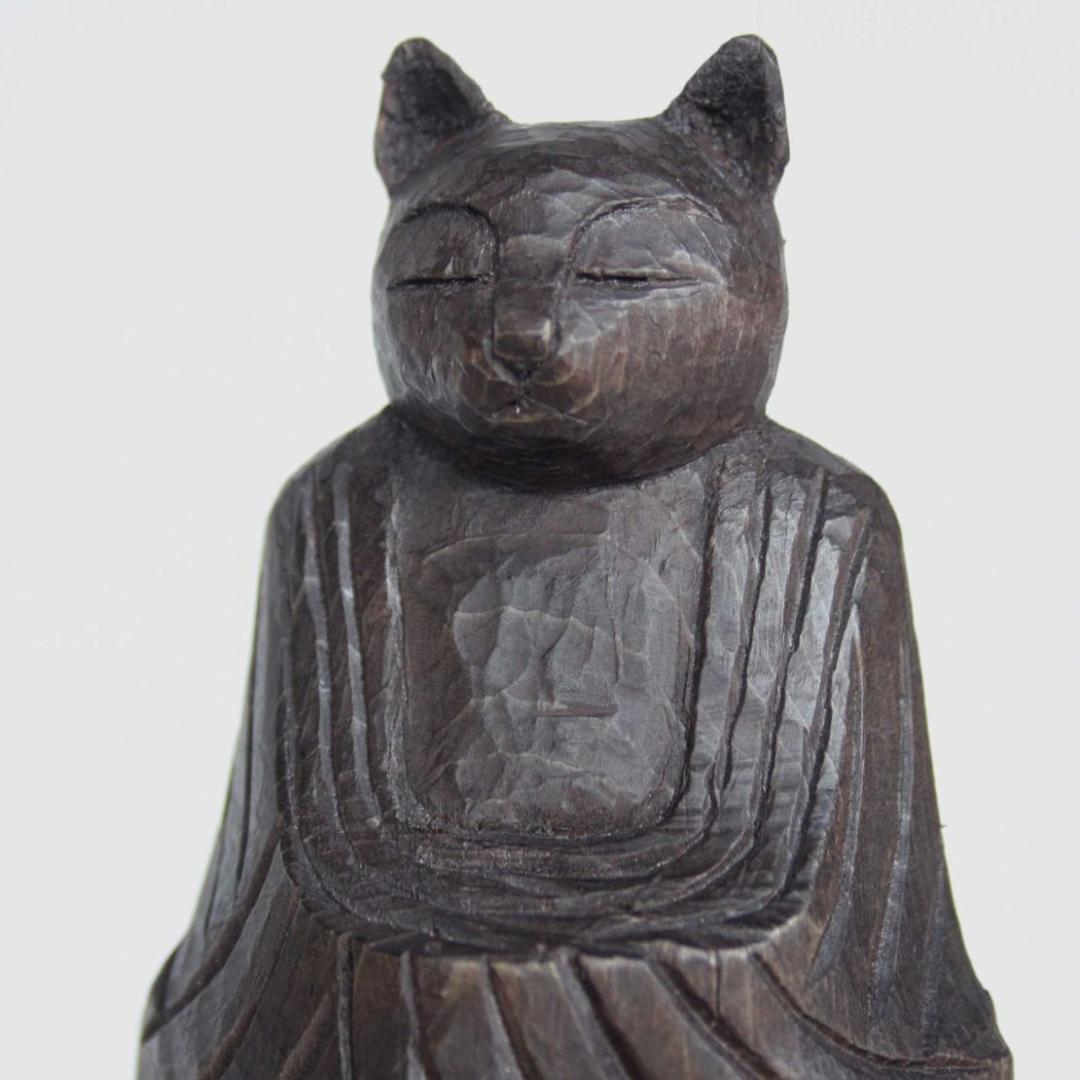 猫如来坐像　大小２体セット　円空仏