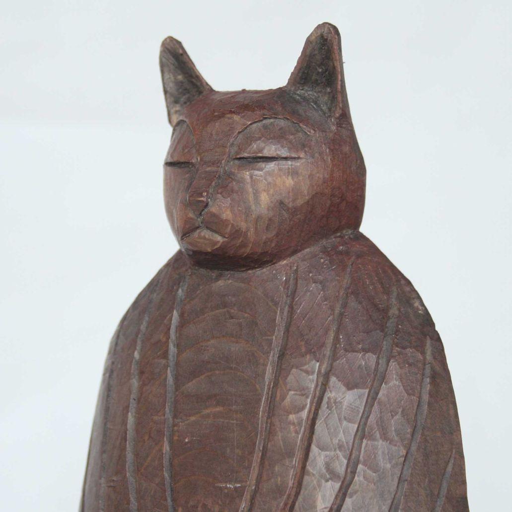 猫如来坐像　大小２体セット　円空仏