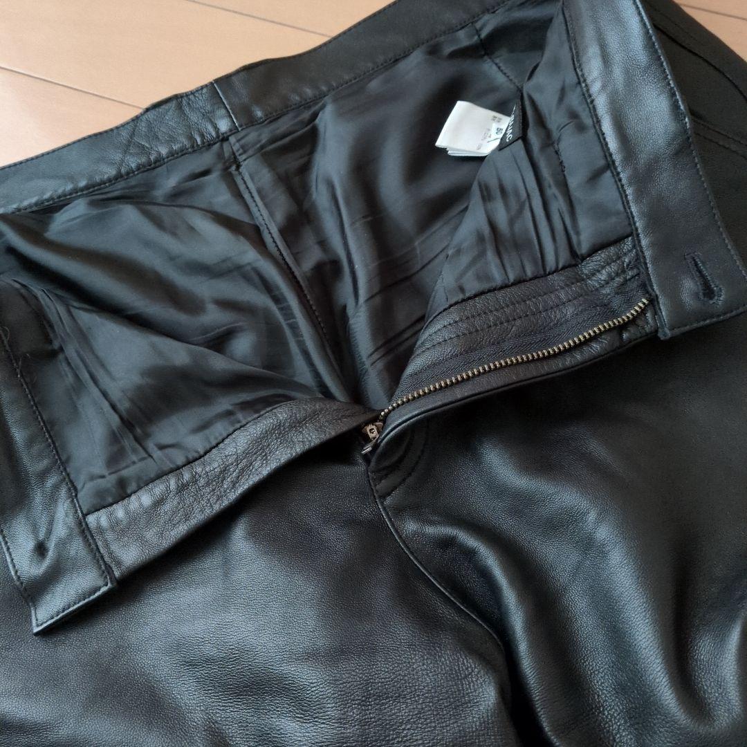カステルバジャック ラム革パンツ 大きいサイズ レザー 黒