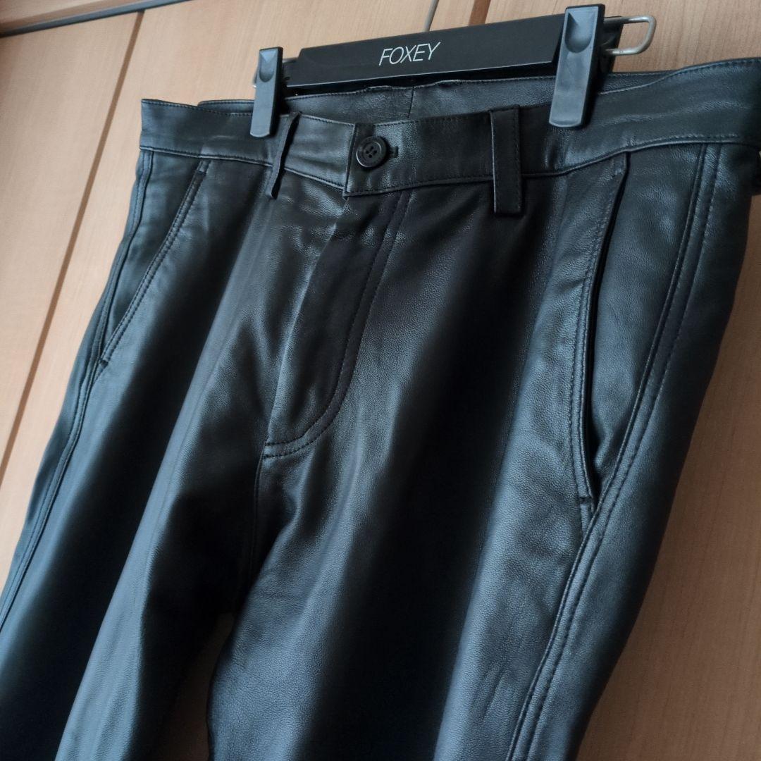 カステルバジャック ラム革パンツ 大きいサイズ レザー 黒