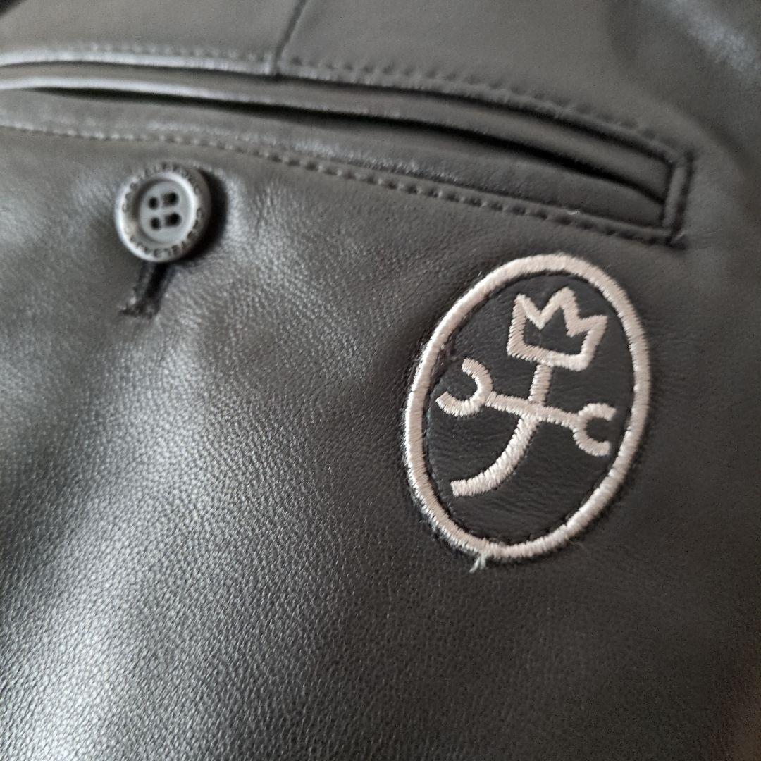 カステルバジャック ラム革パンツ 大きいサイズ レザー 黒