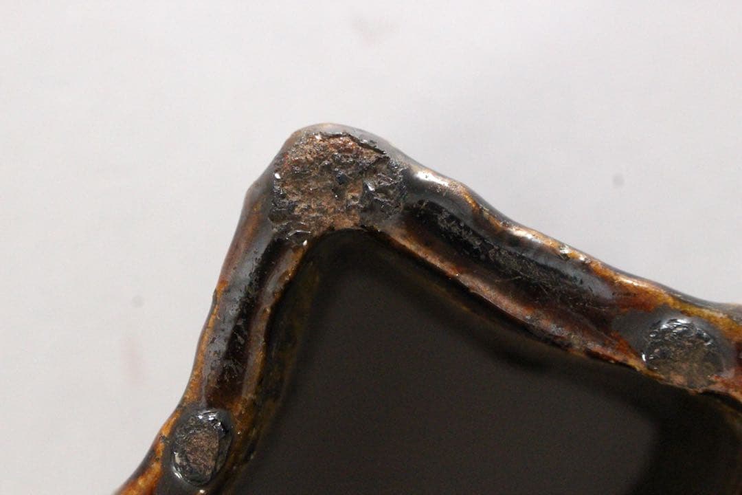 No4945 雲善　四方蓋置　高さ5.5×幅6cm 木箱付　布志名焼　送料無料