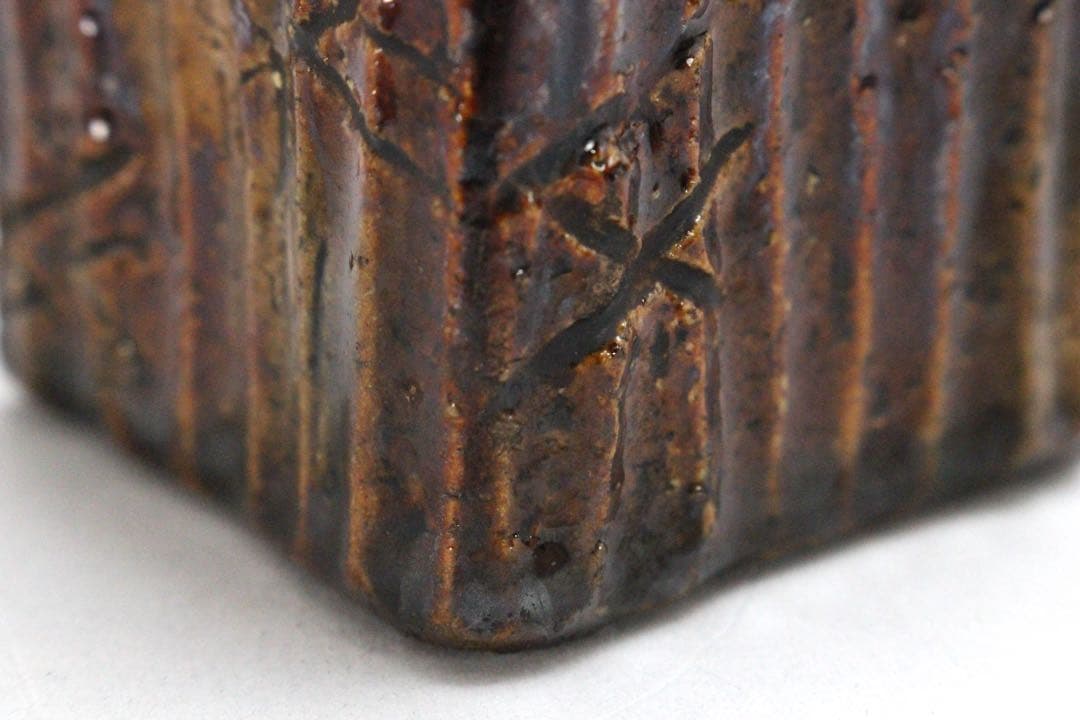 No4945 雲善　四方蓋置　高さ5.5×幅6cm 木箱付　布志名焼　送料無料