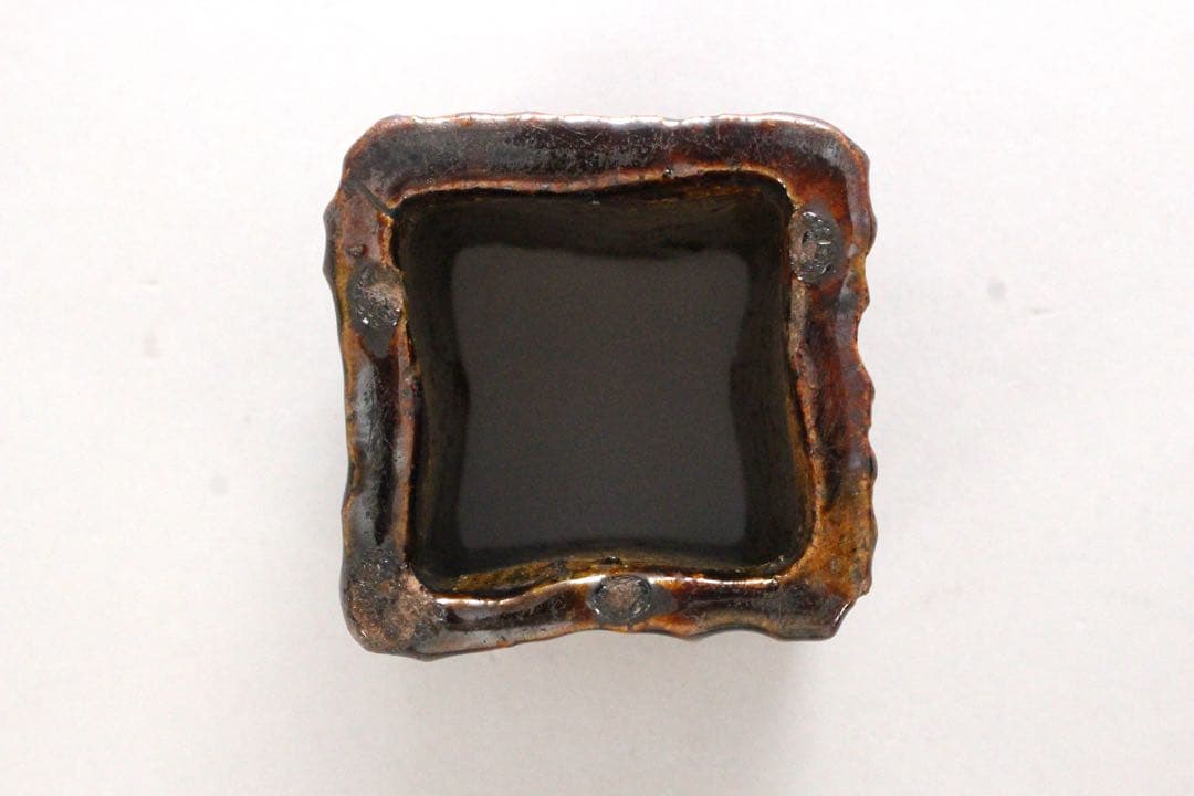 No4945 雲善　四方蓋置　高さ5.5×幅6cm 木箱付　布志名焼　送料無料