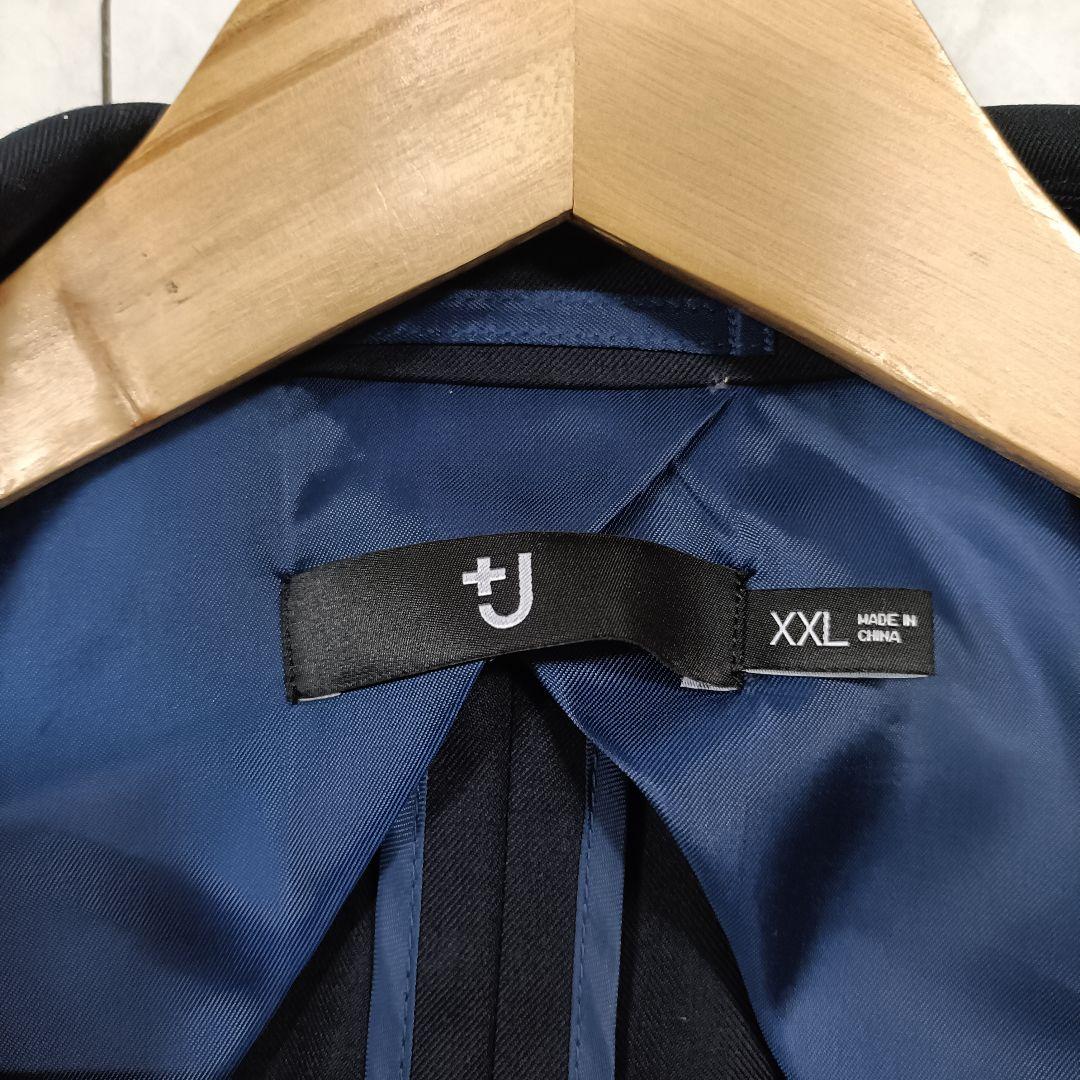 【新品】ユニクロ+J ウールテーラードジャケット カシミヤ混 XXL ネイビー