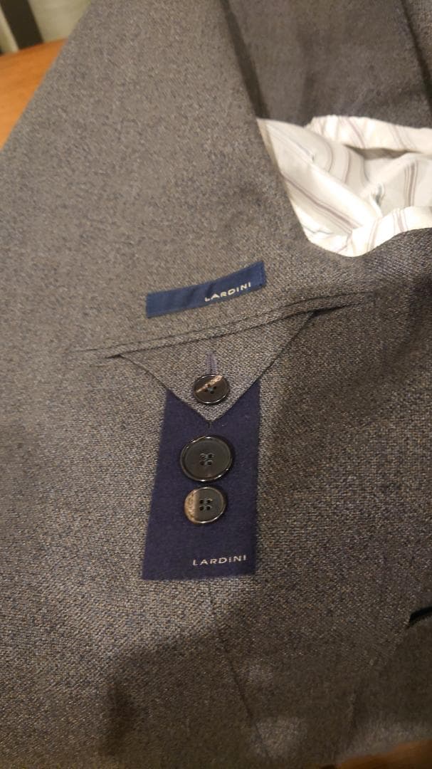 【新品】LARDINI ダブルジャケット グレー 44【セール】