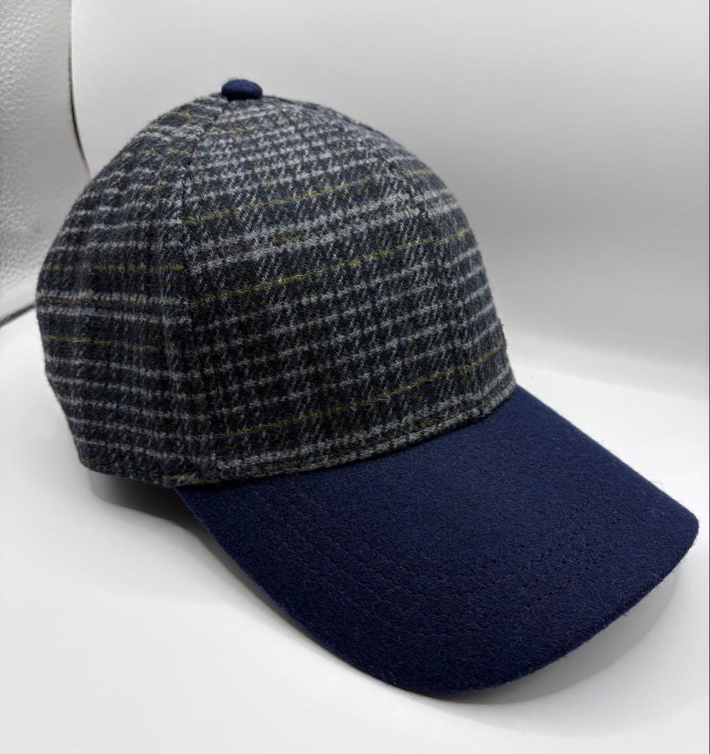 新品Barbour Clyde ツイード タータンチェック キャップ NVY