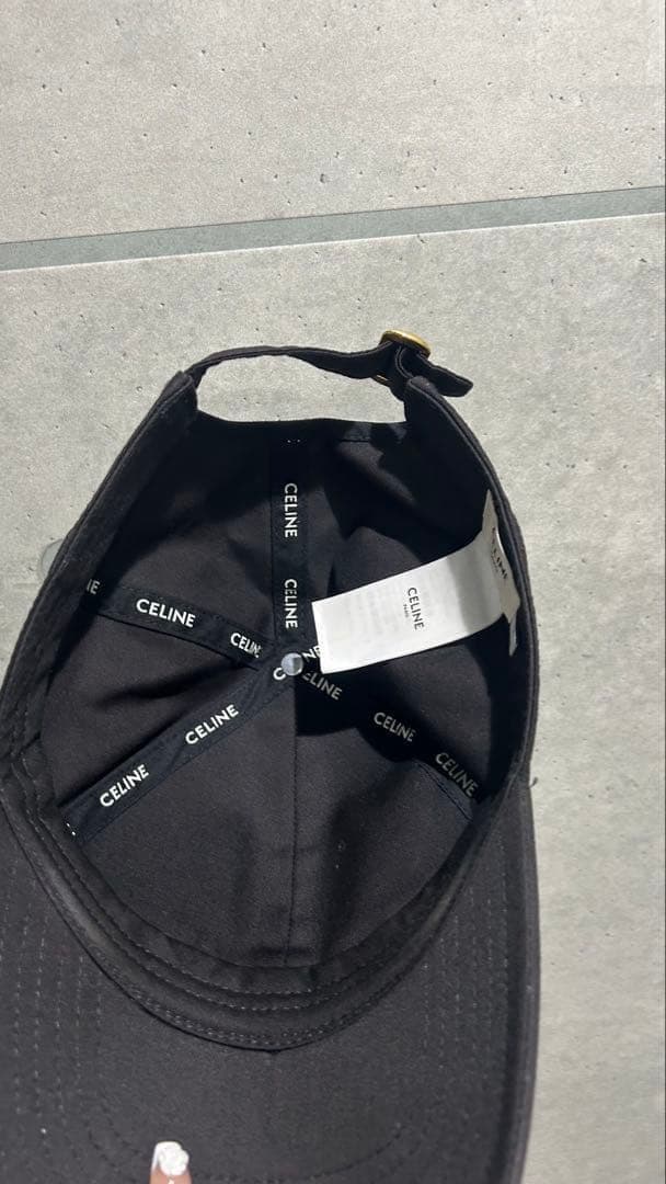 CELINE ブラック ベースボールキャップ　ユニセックス　Lサイズ