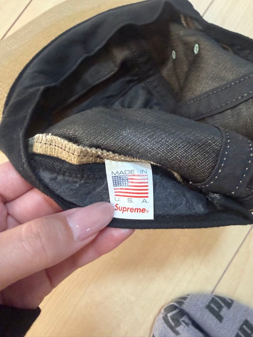 Supreme ベージュキャップ USA製