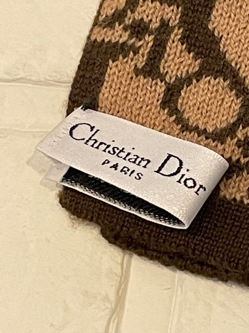 【美品】Christian Dior ディオール　トロッター柄　ウールマフラー