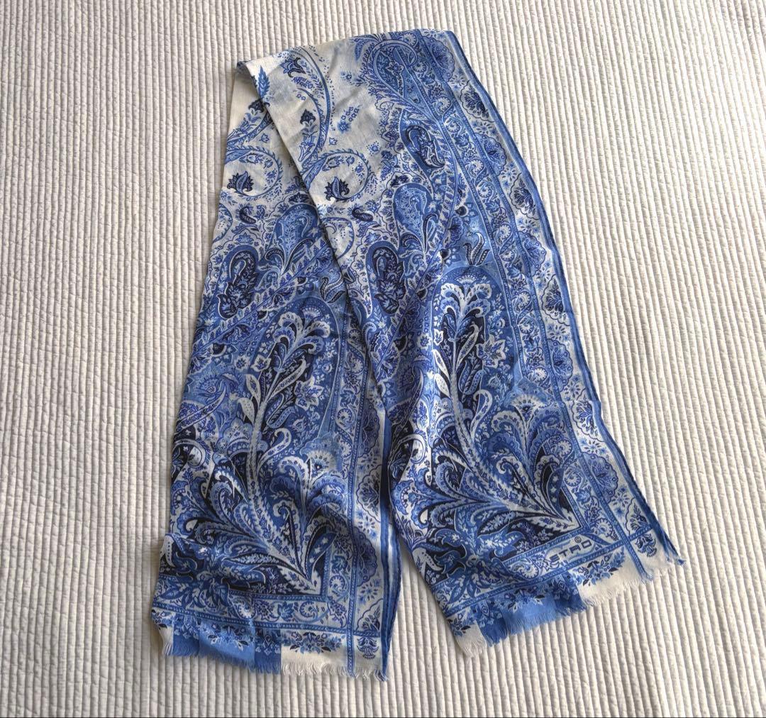 ETRO エトロ スカーフ ウール シルク バンダナ