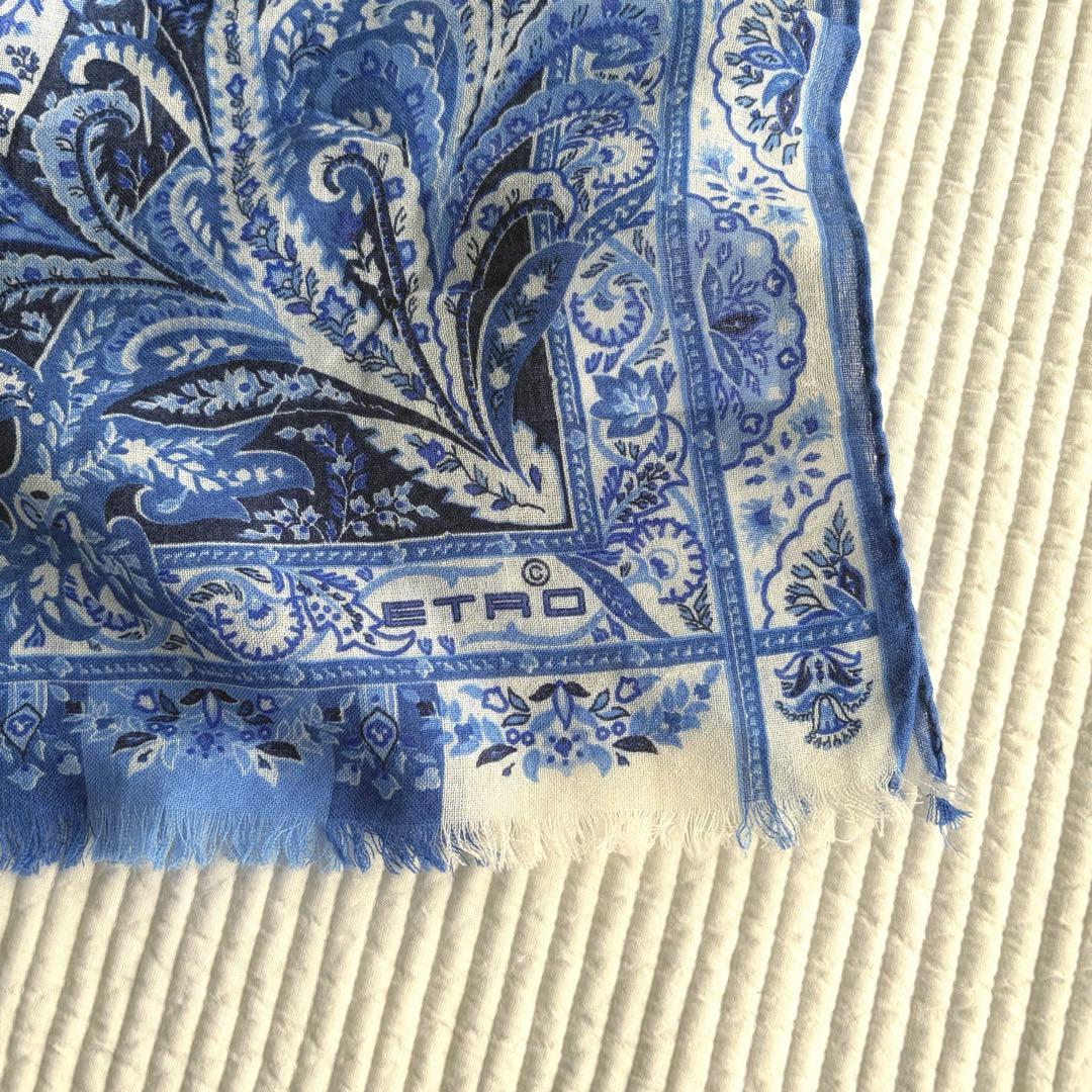 ETRO エトロ スカーフ ウール シルク バンダナ