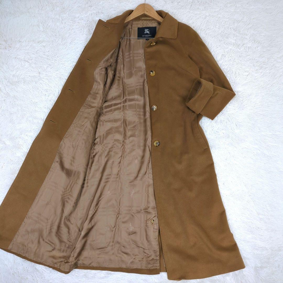 【大きいサイズL】バーバリーロンドン　カシミヤ100　マキシ丈ステンカラーコート