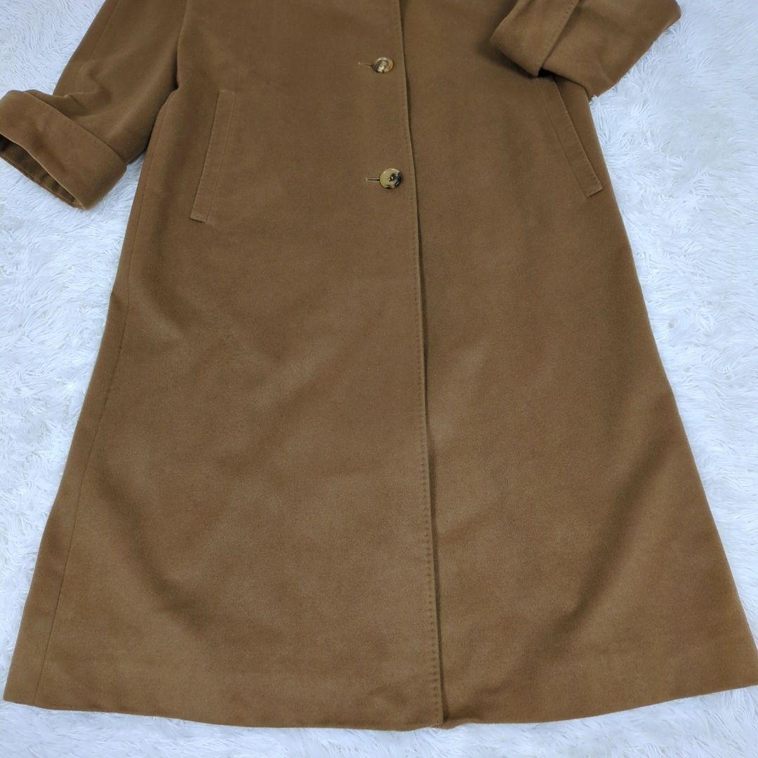 【大きいサイズL】バーバリーロンドン　カシミヤ100　マキシ丈ステンカラーコート