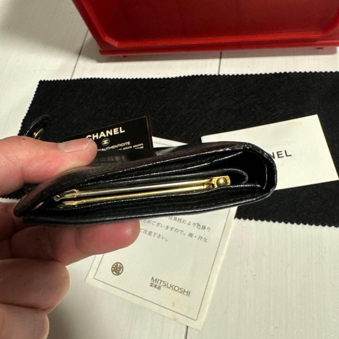 正規品　CHANEL シャネル　財布　折り財布　ブラックレザー