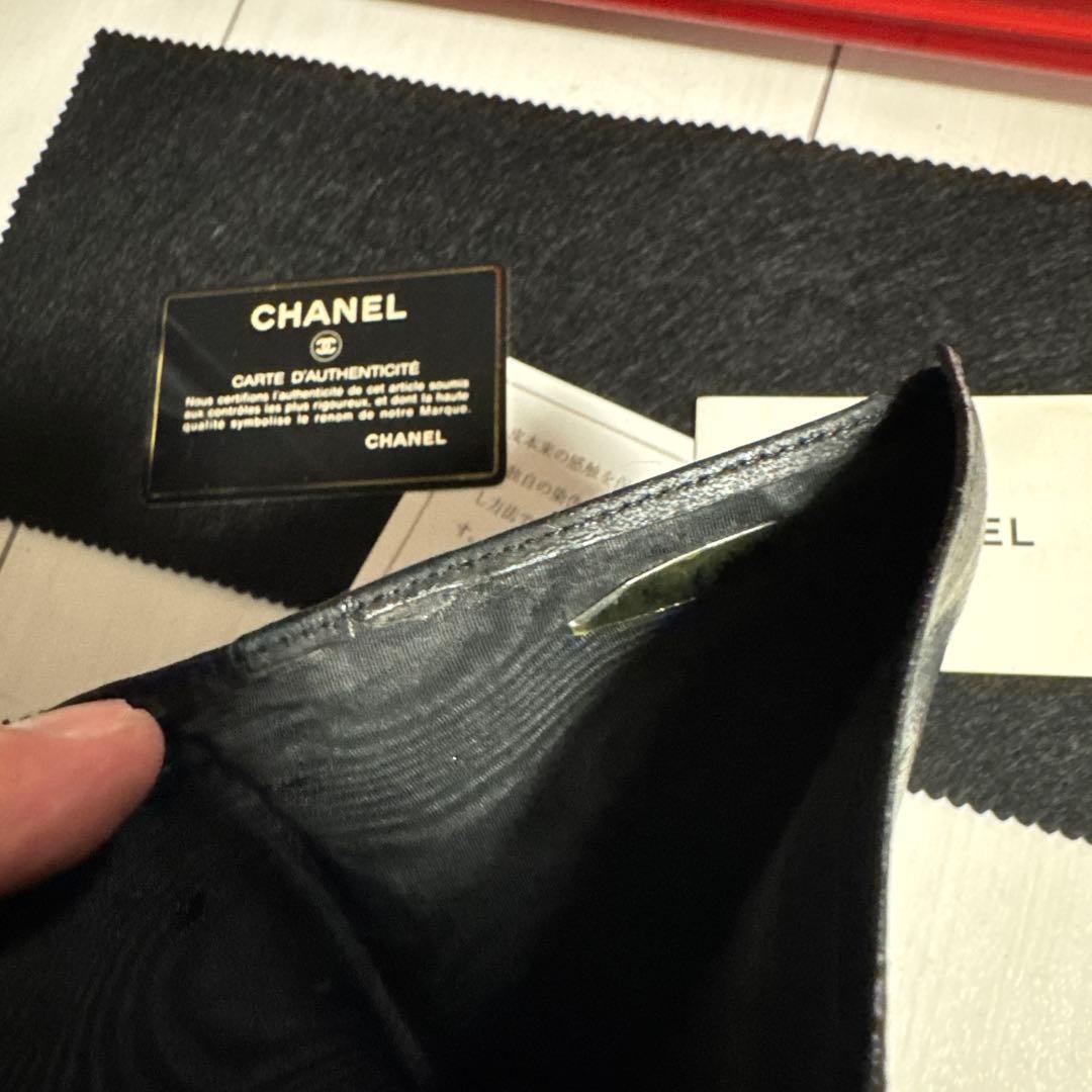 正規品　CHANEL シャネル　財布　折り財布　ブラックレザー