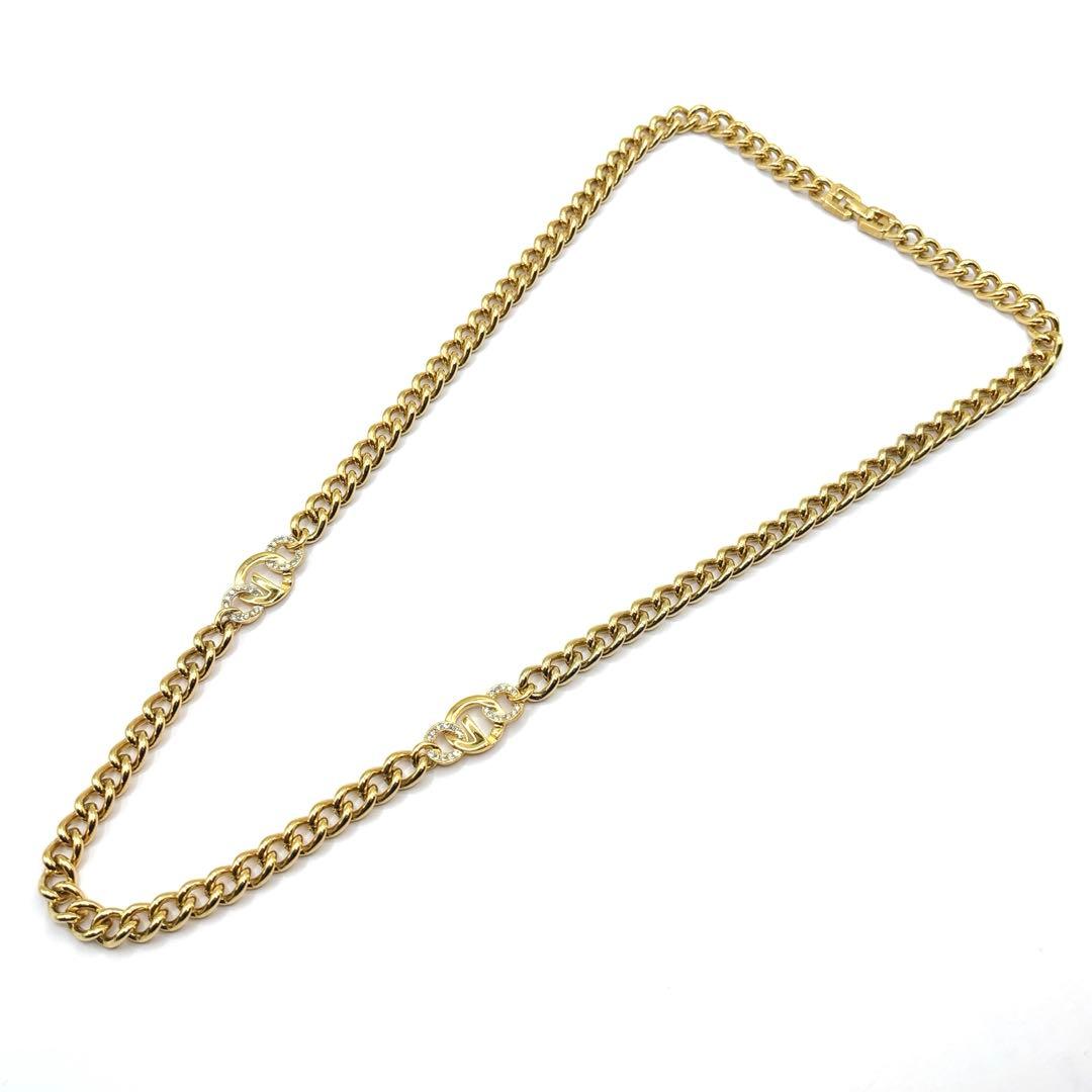 美品 GIVENCHY ヴィンテージ ロングネックレス ゴールド 64cm