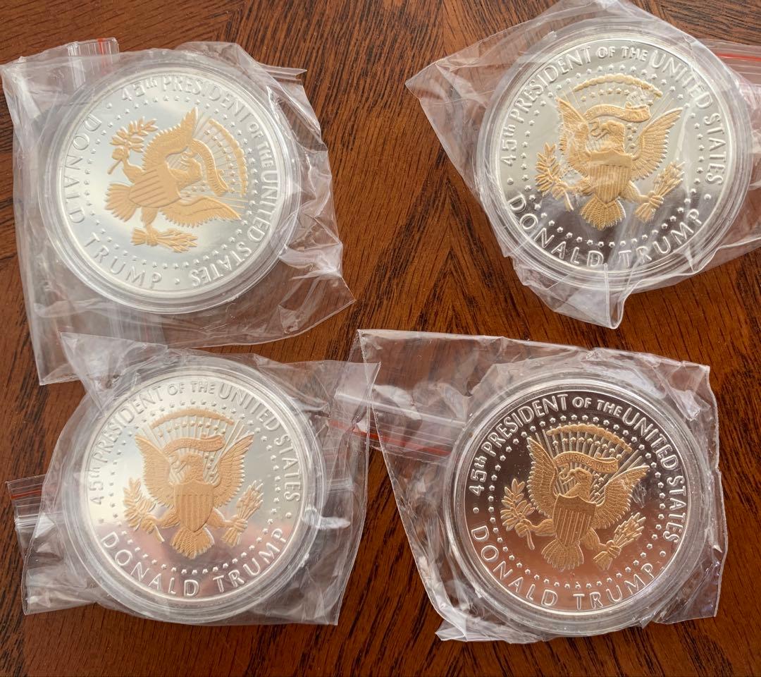 【４枚】　銀貨　シルバー　ドナルド　トランプ