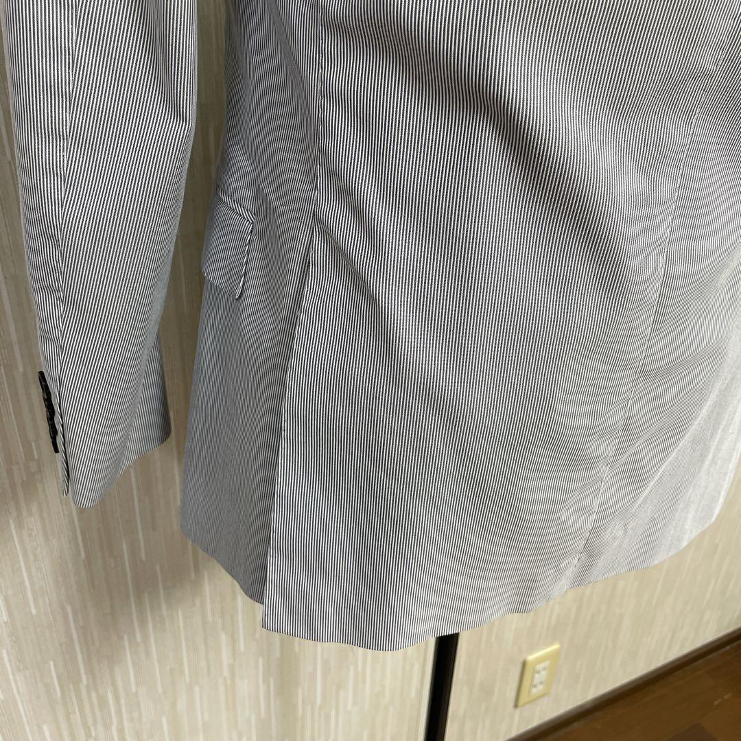 【超美品】BurberryBlackLabelグレー ストライプ柄 セットアップ