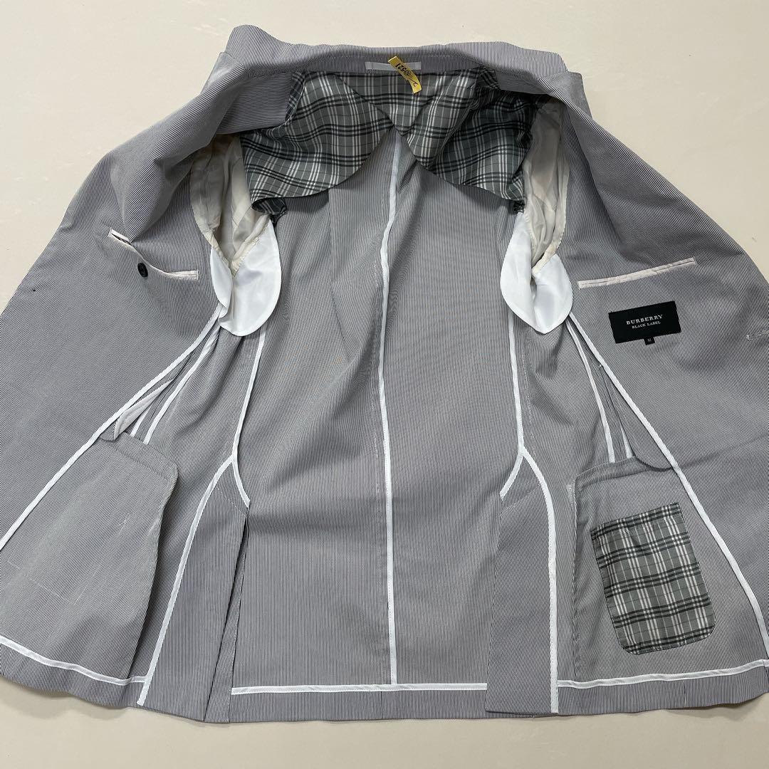 【超美品】BurberryBlackLabelグレー ストライプ柄 セットアップ