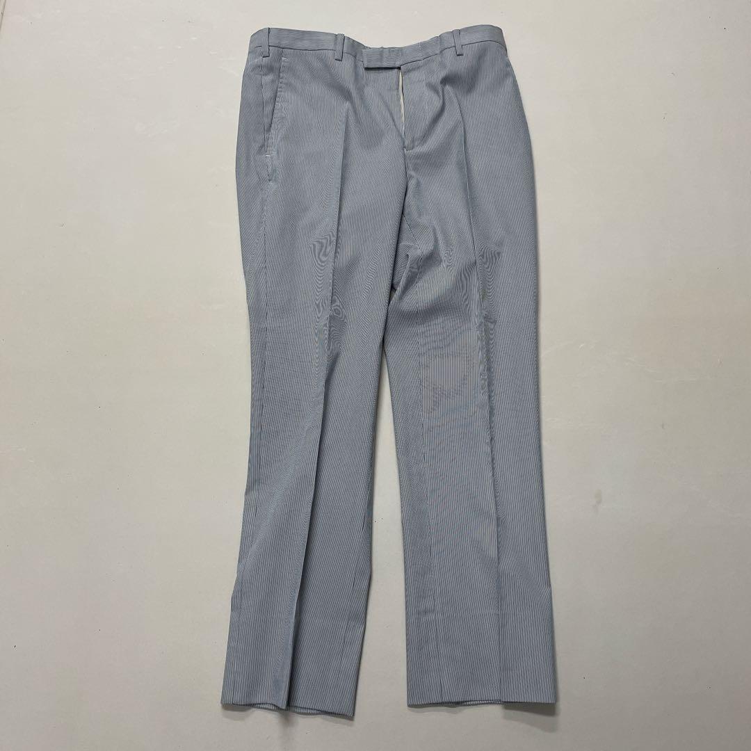 【超美品】BurberryBlackLabelグレー ストライプ柄 セットアップ