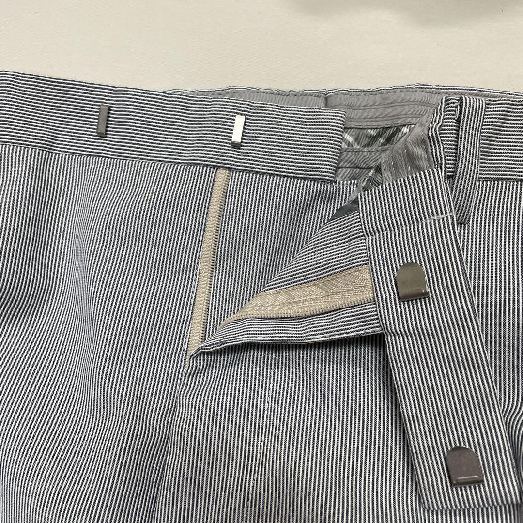 【超美品】BurberryBlackLabelグレー ストライプ柄 セットアップ