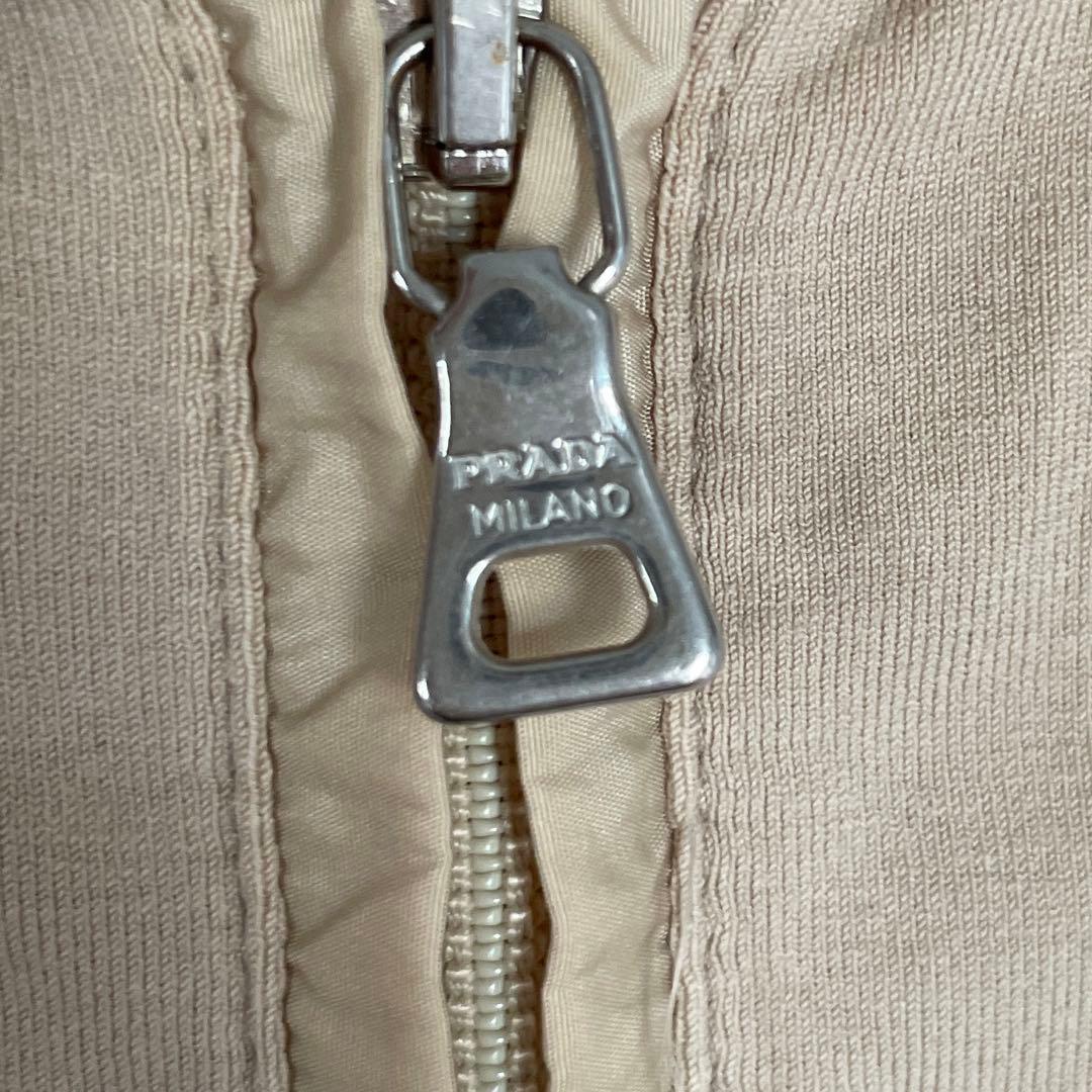 PRADA プラダ スポーツ フルジップ バックポケット ポロシャツ Sベージュ