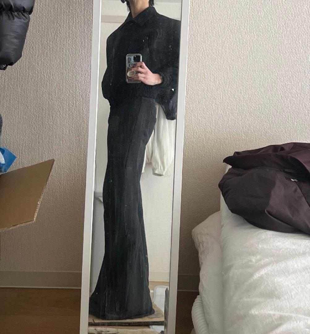entire studios ブラックフレアパンツ スウェットパンツ