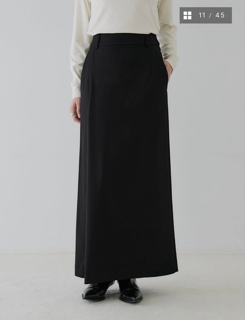 crewre クルーレ 3wayスリットIラインスカート ブラック size2