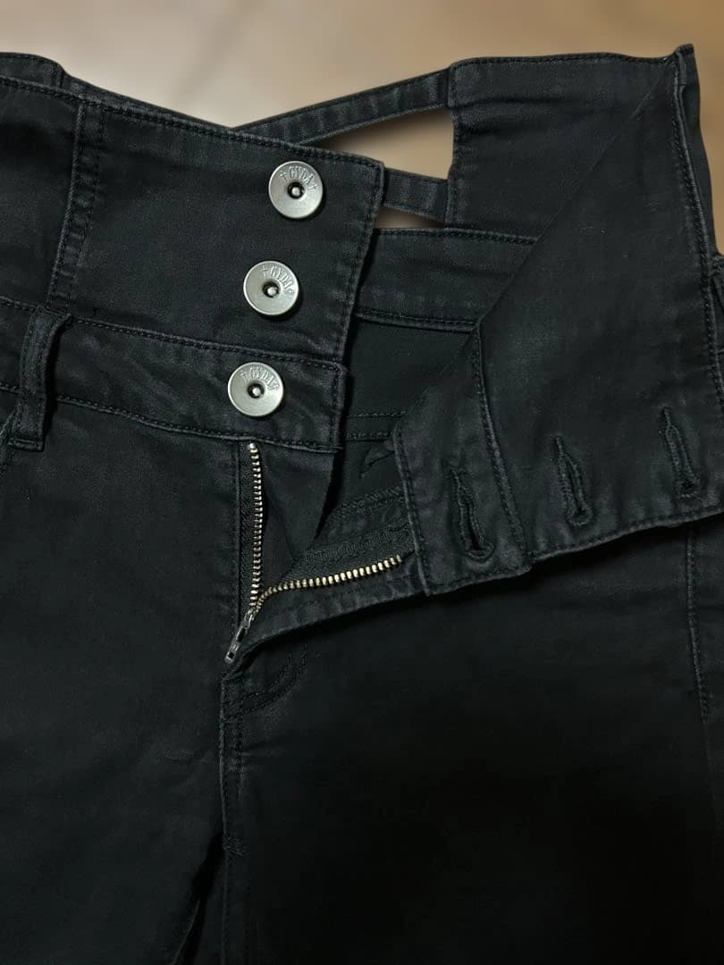 GYDA ハイウエスト ウエストクロススキニーデニムパンツ　Mサイズ