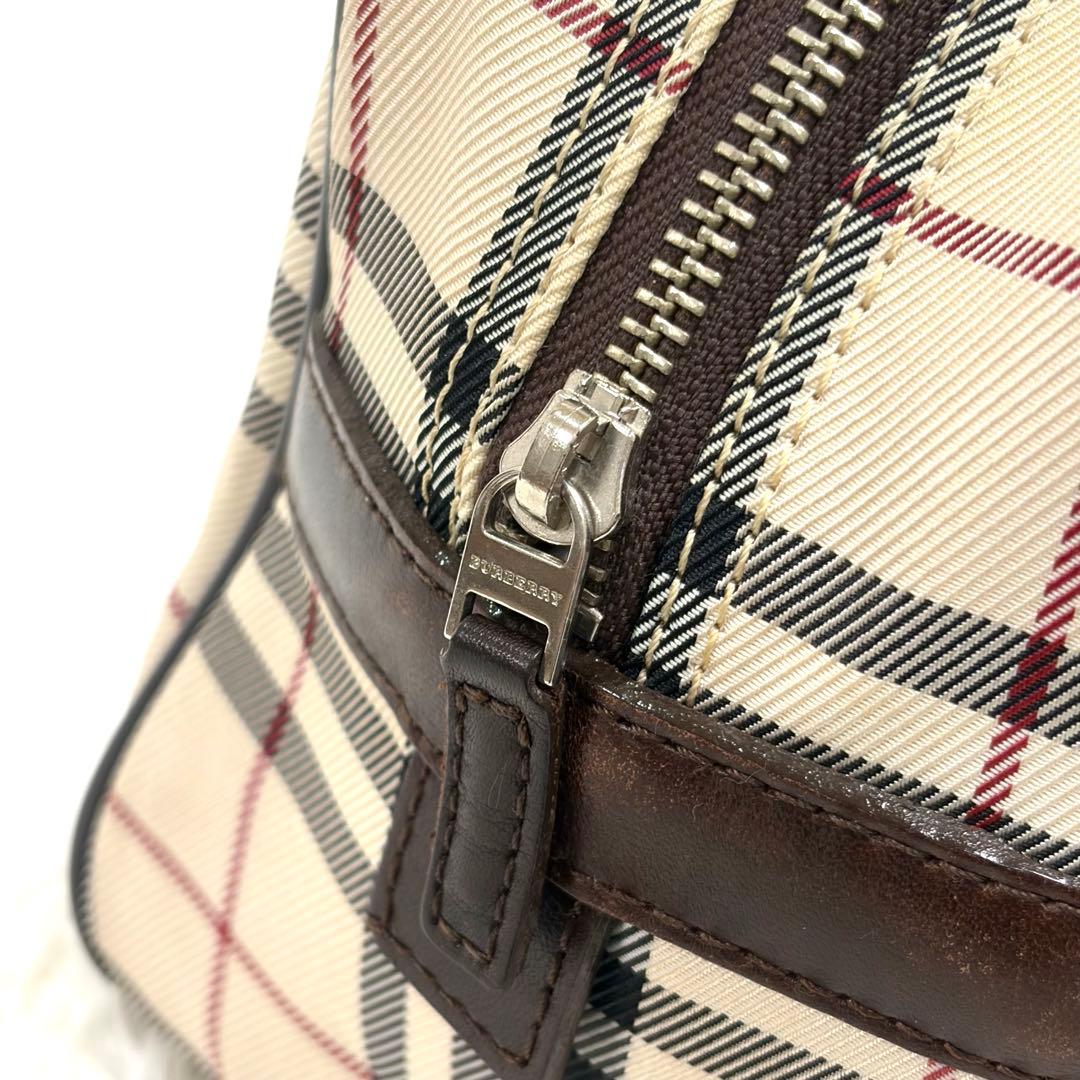バーバリー BURBERRY ミニボストンバッグ ノバチェック ブラウン