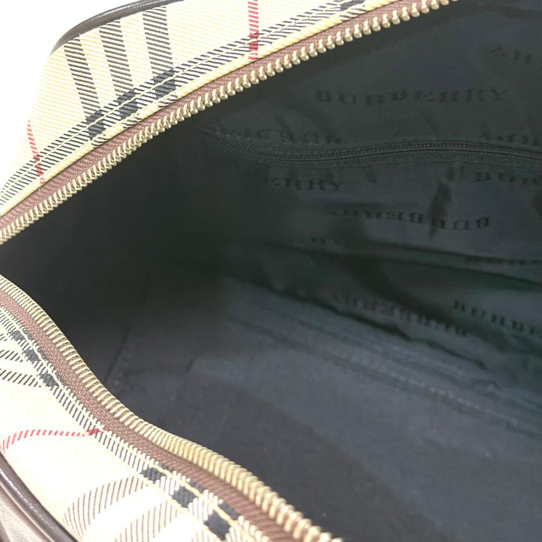バーバリー BURBERRY ミニボストンバッグ ノバチェック ブラウン
