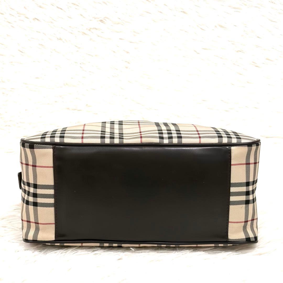 バーバリー BURBERRY ミニボストンバッグ ノバチェック ブラウン