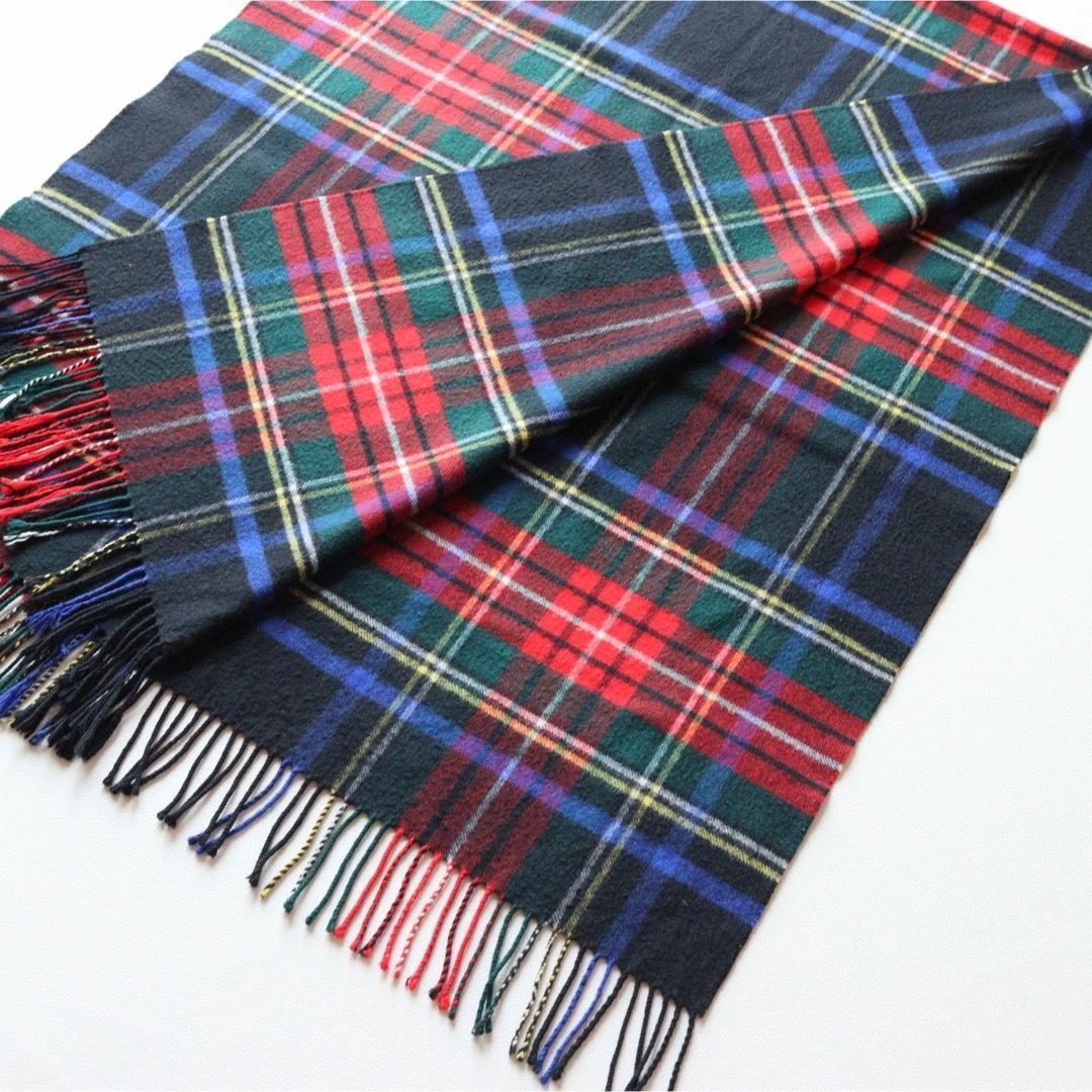 5424【美品】ジョンストンズ 大判ストール ウール カシミヤ チェック