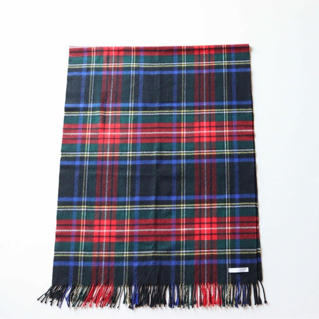 5424【美品】ジョンストンズ 大判ストール ウール カシミヤ チェック
