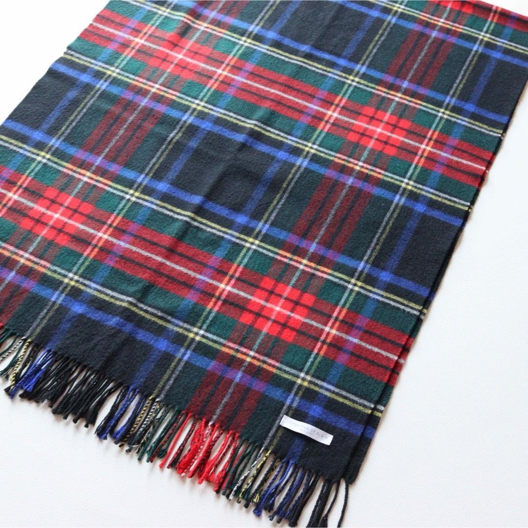 5424【美品】ジョンストンズ 大判ストール ウール カシミヤ チェック
