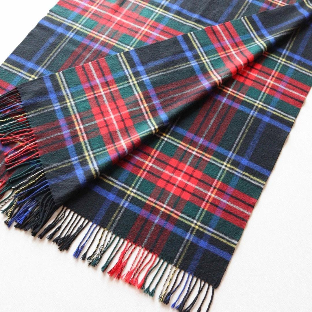 5424【美品】ジョンストンズ 大判ストール ウール カシミヤ チェック