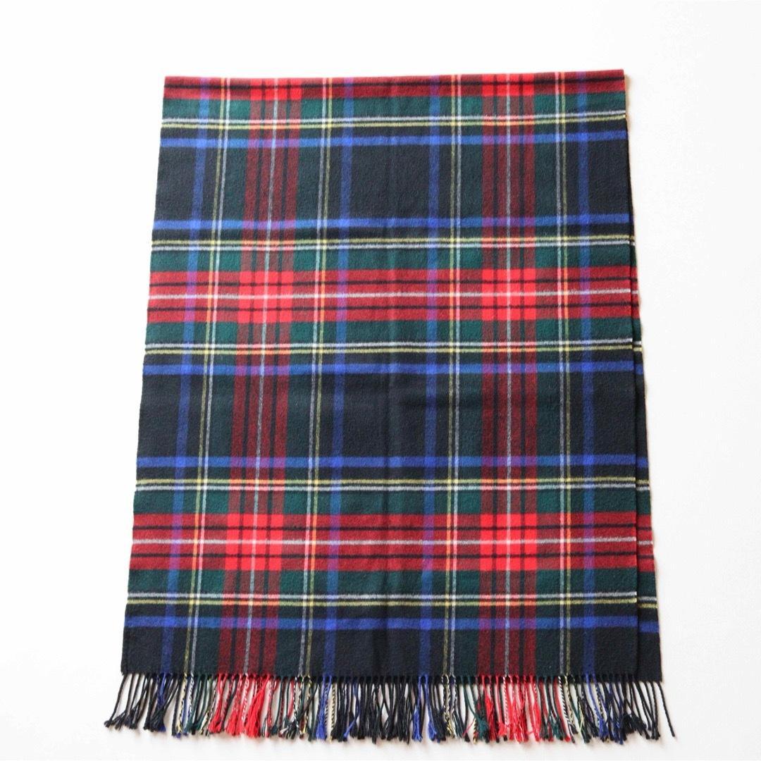 5424【美品】ジョンストンズ 大判ストール ウール カシミヤ チェック