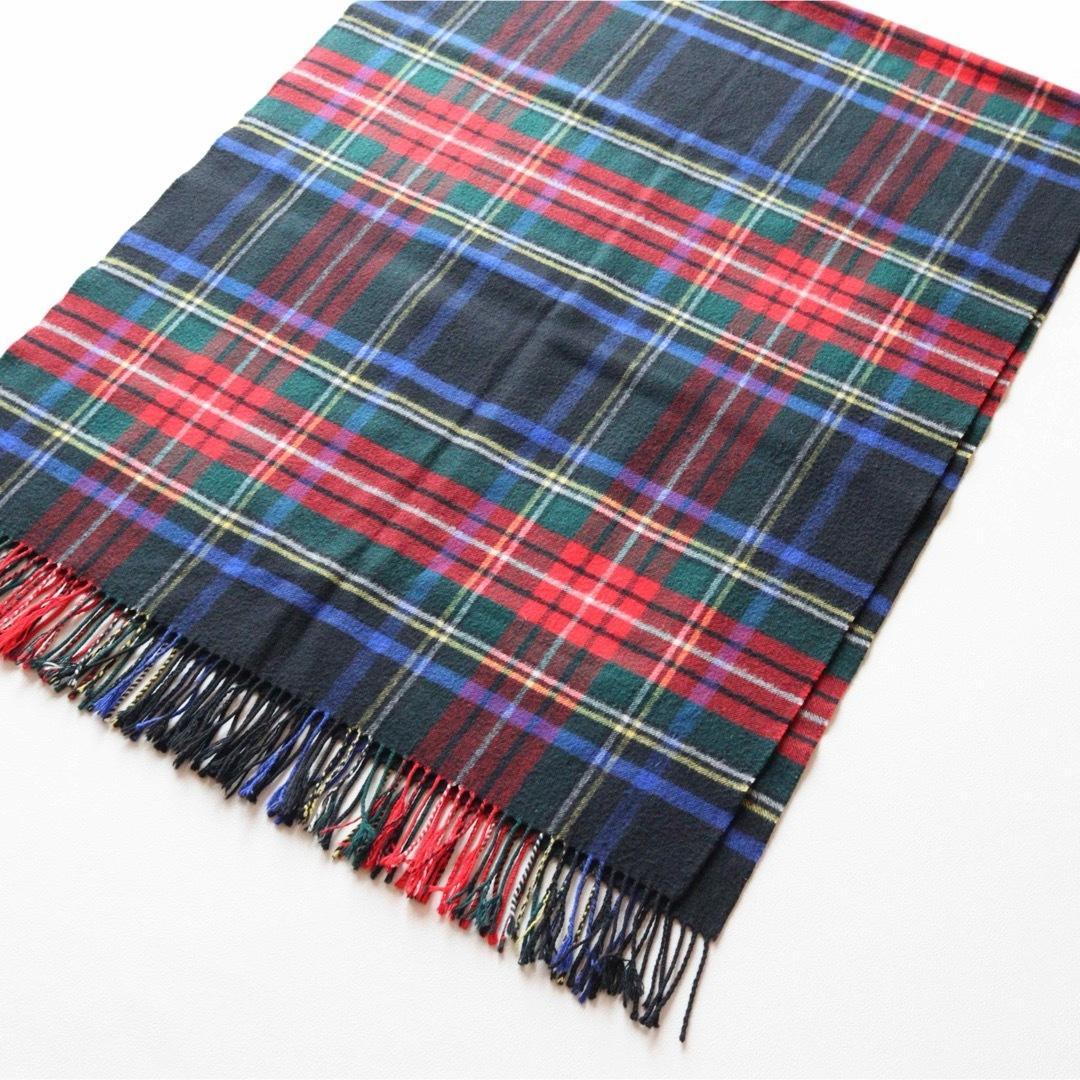 5424【美品】ジョンストンズ 大判ストール ウール カシミヤ チェック
