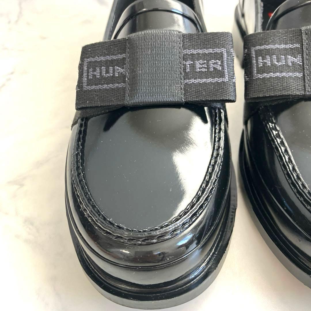 美品　HUNTER（ハンター）ボウ グロス ペニー ローファー　レインシューズ