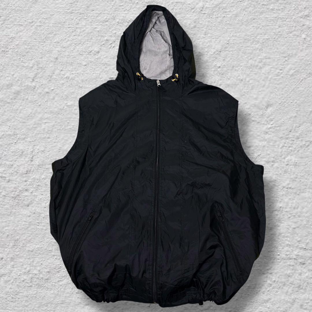 OLDGAPナイロンベスト90sブラックvintage古着リップストップ超激レア