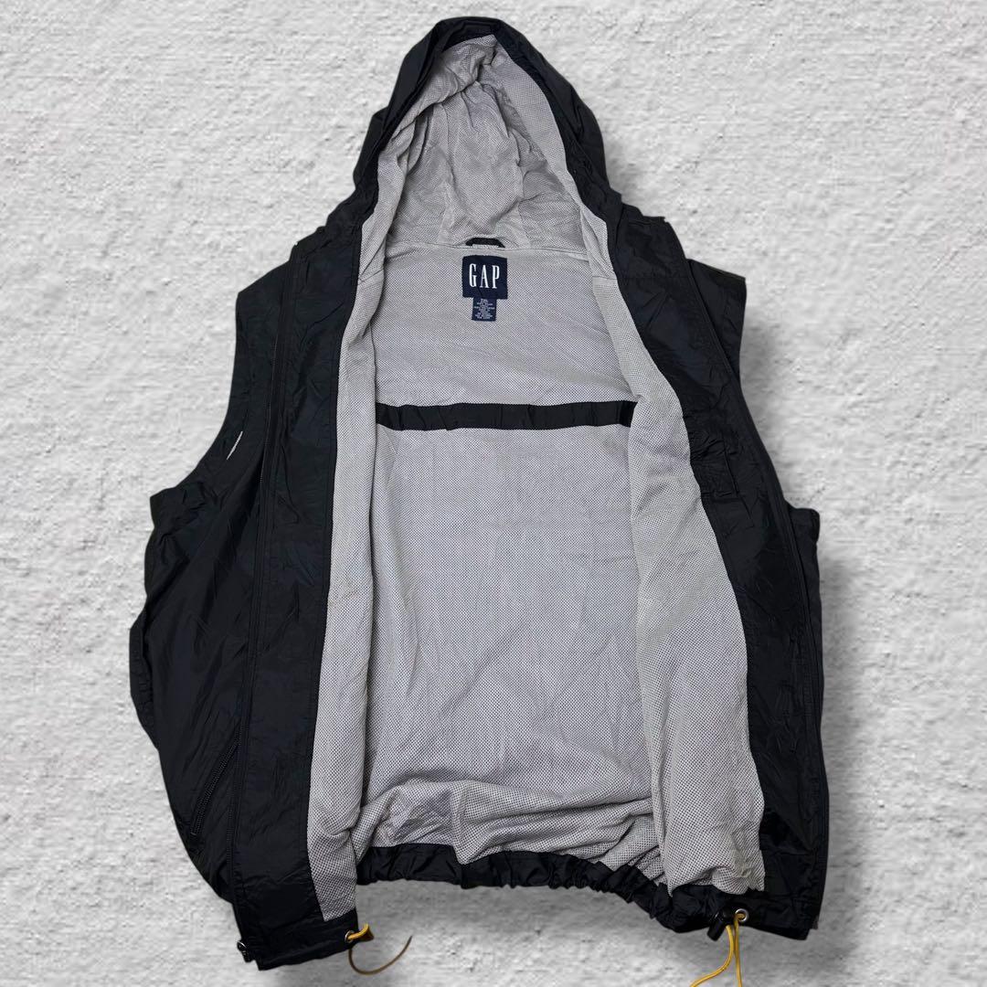 OLDGAPナイロンベスト90sブラックvintage古着リップストップ超激レア
