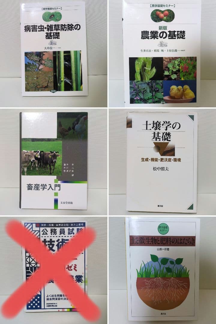 農学系 国家一般職 9冊セット農学基礎セミナー他／26卒合格者使用参考書