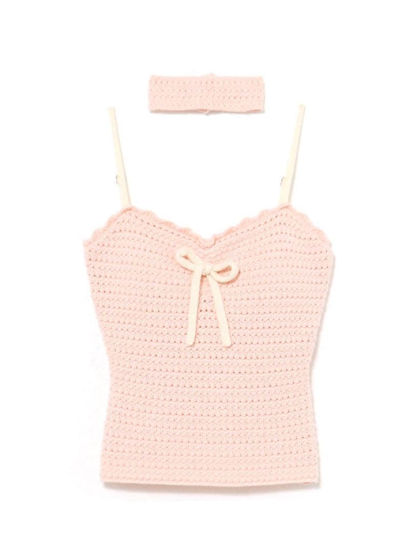 トップス andmary Sui ribbon tops pink