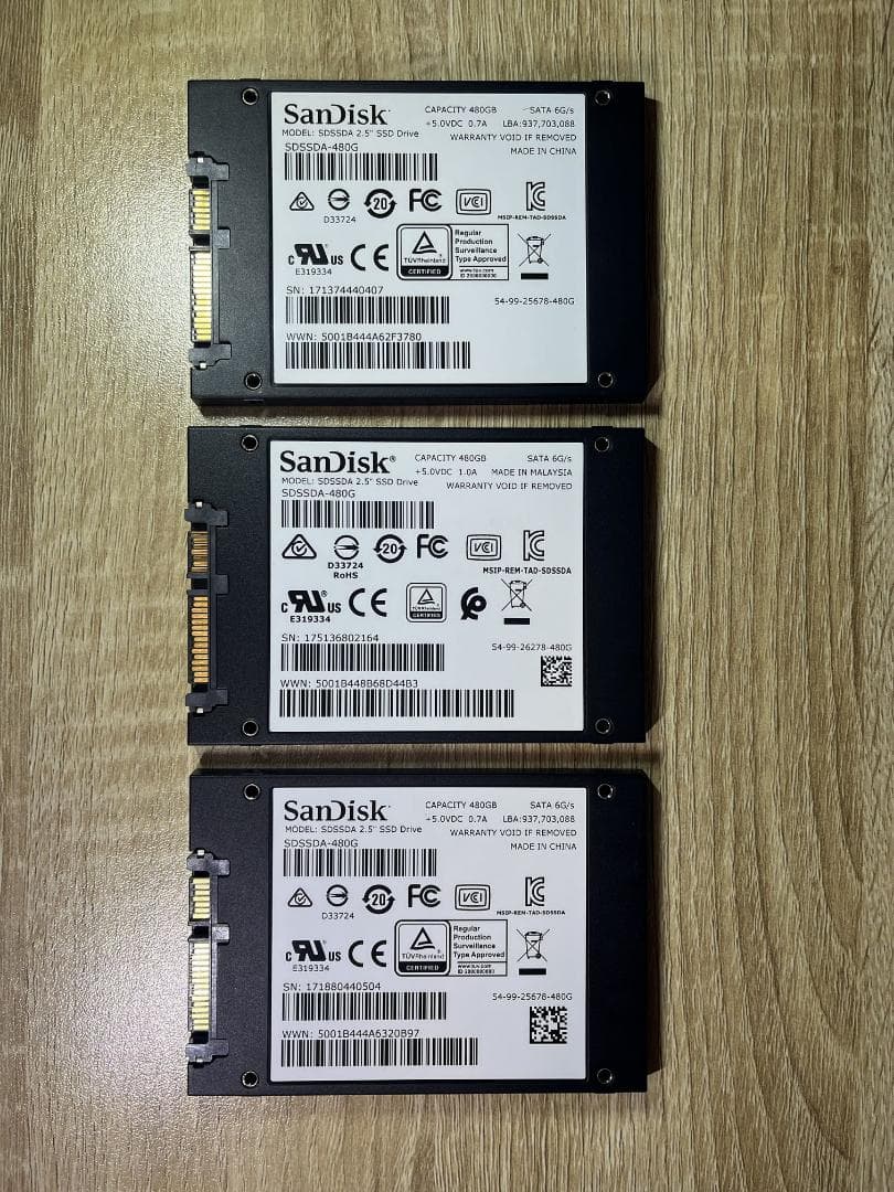 SanDisk SSD PLUS 480GB ３枚セット コアラ