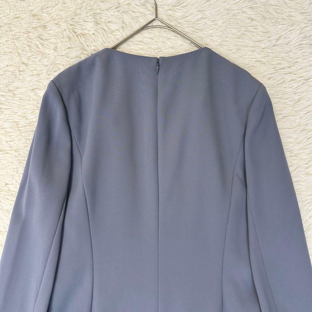 新品✨定価9.2万 ランバン センターラッフルワンピース フォーマル ブルー M