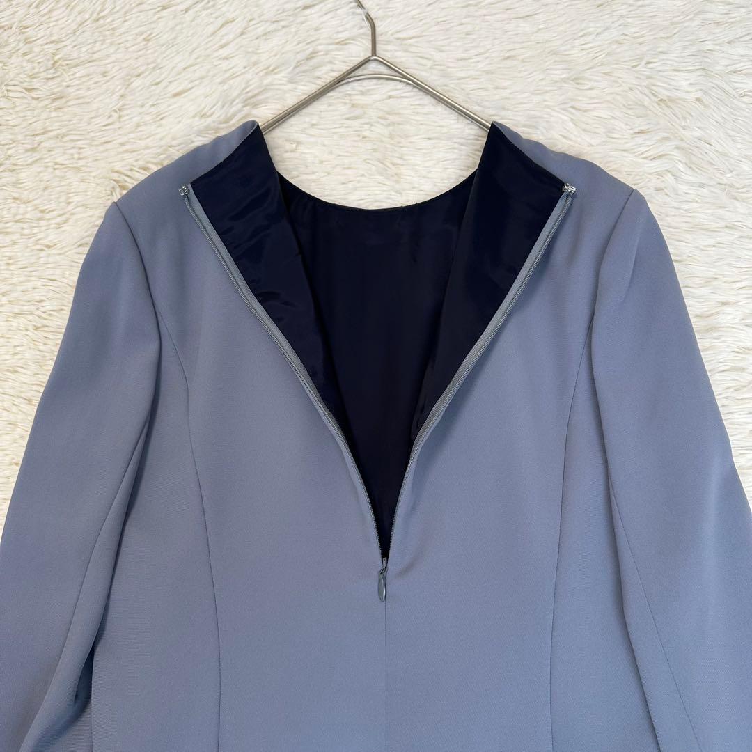 新品✨定価9.2万 ランバン センターラッフルワンピース フォーマル ブルー M
