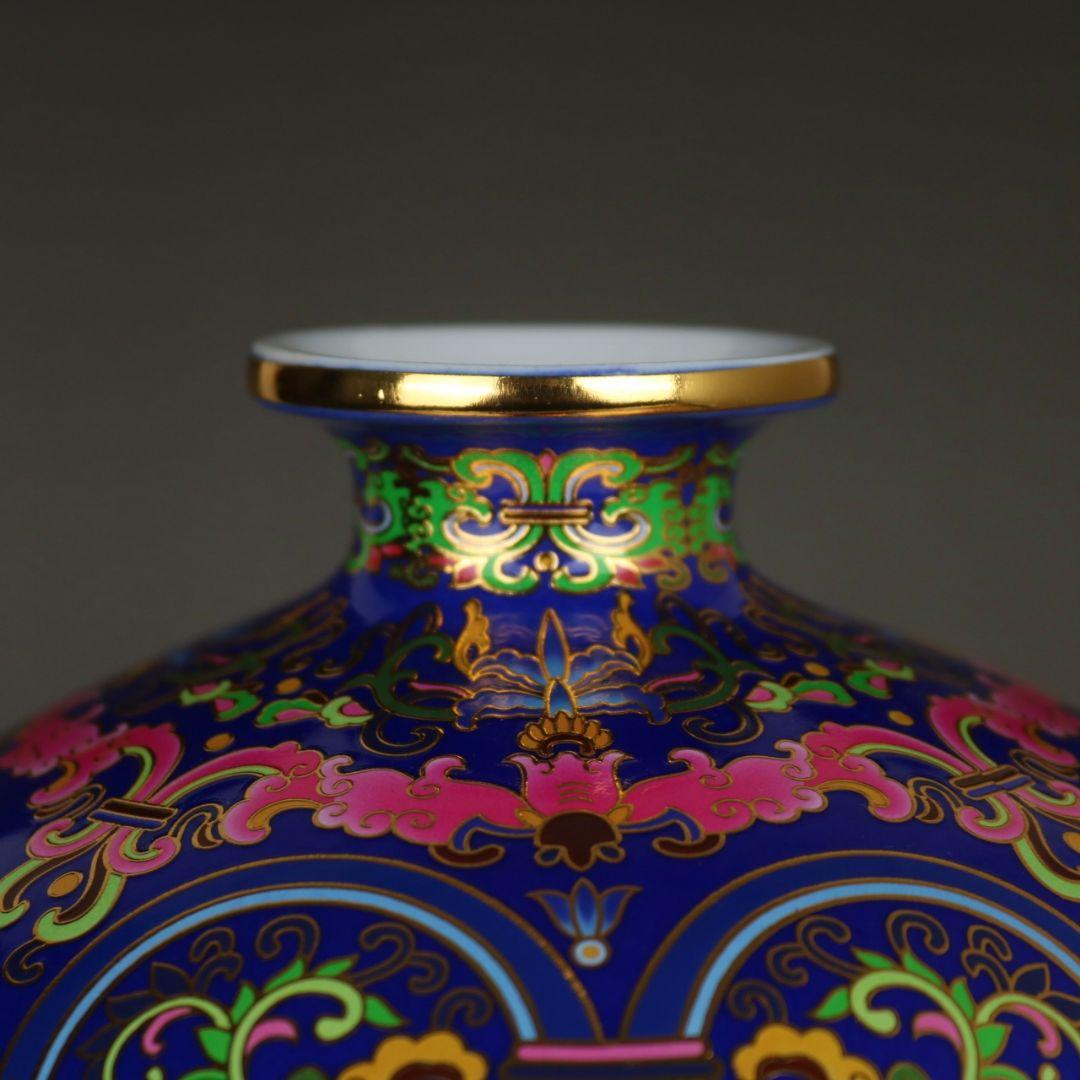 蒔金琺瑯彩梅瓶 美人瓶 景徳鎮 陶磁器 装飾品 工芸品 美術品 置物