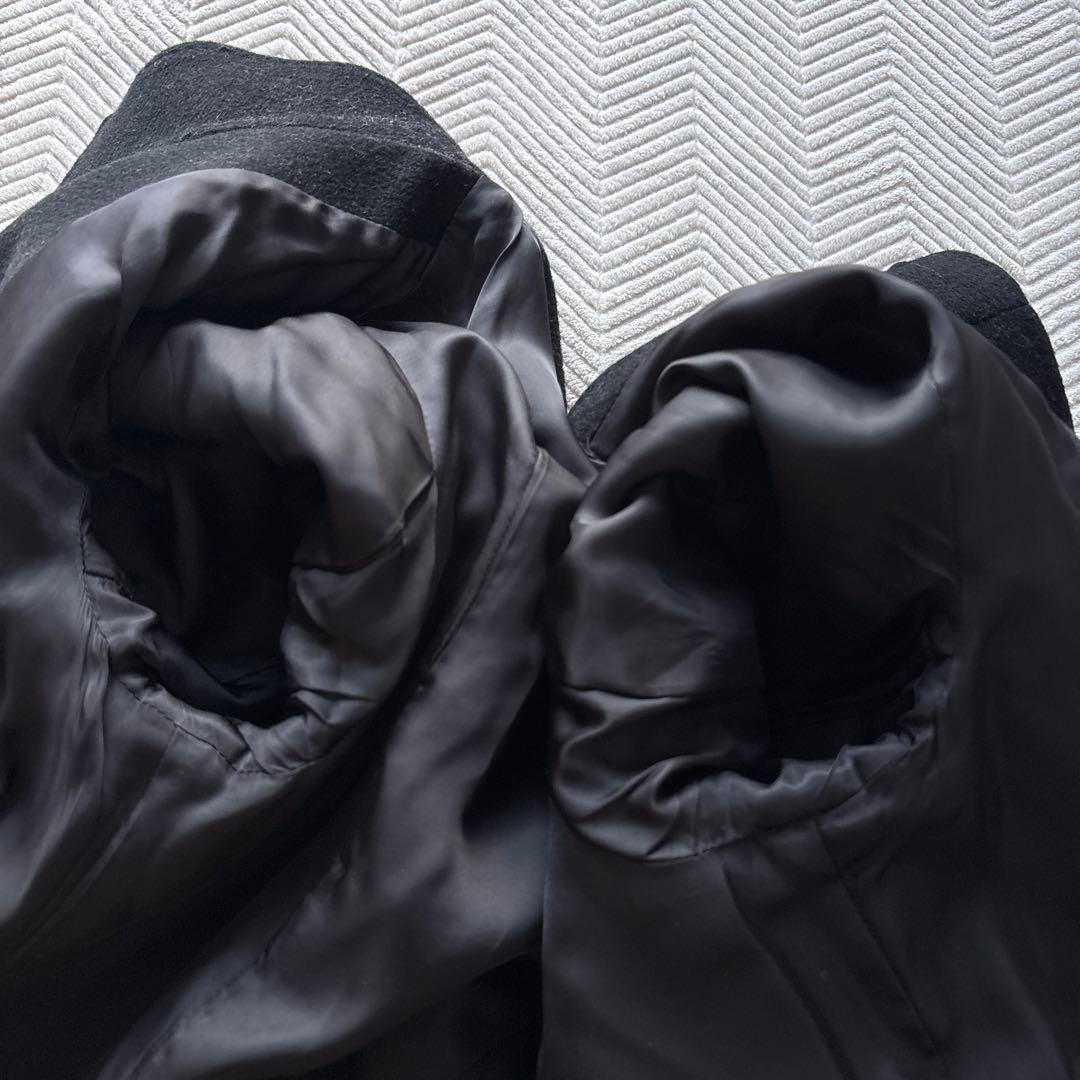 美品【アンゴラ混】23区　スタンドカラーコート 38 ベルト 黒 ウール
