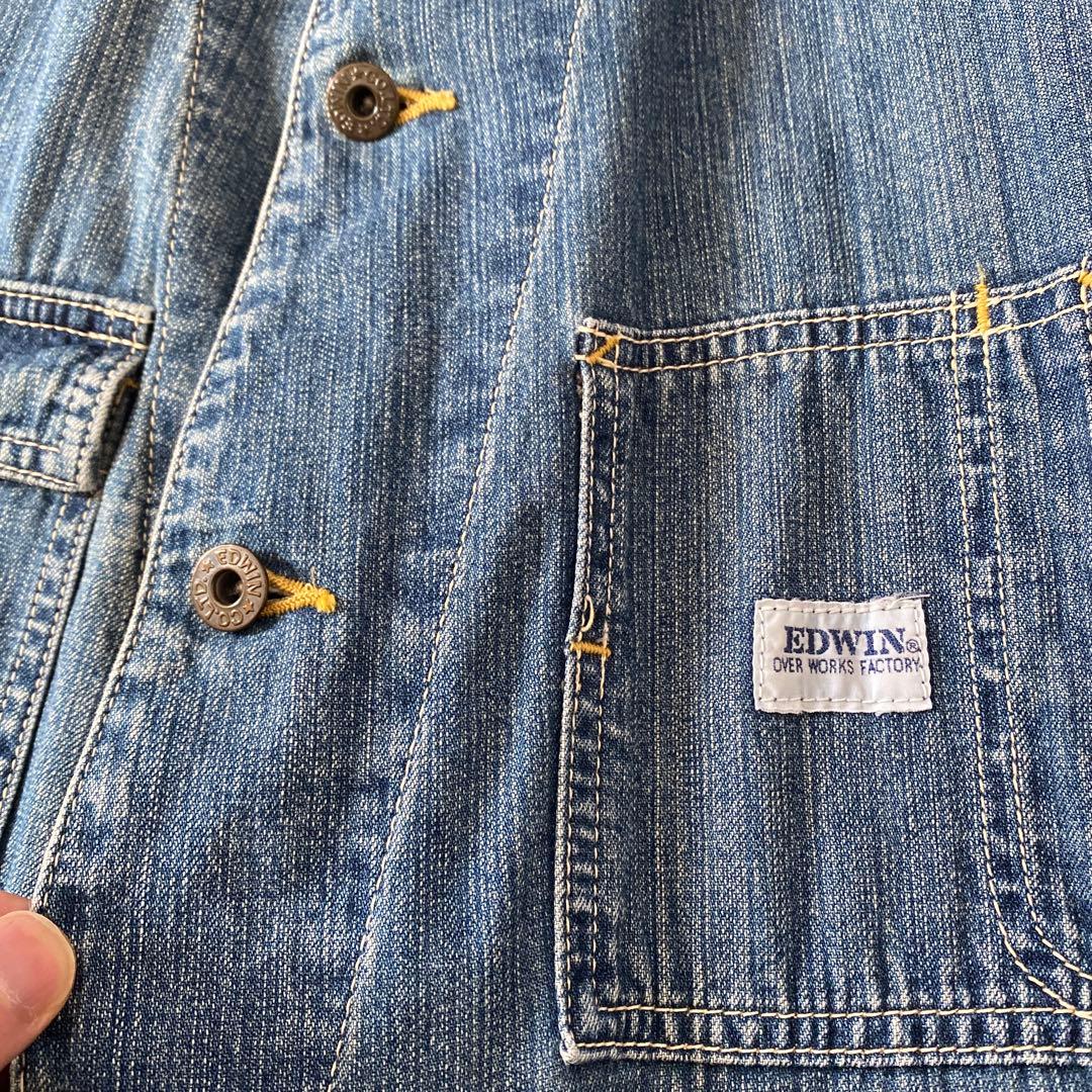 90's ヴィンテージ EDWIN デニム カバーオール 大戦モデル 日本製 L